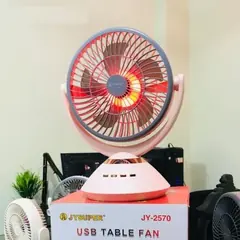Joy Super JY-2570 Professional 6 Battery Rechargeable Portable Table Fan - Rokomari